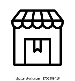 warehouse vector thin line icon 
