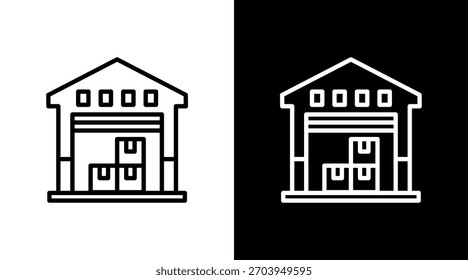 Diseño de conjunto de iconos blancos de almacén