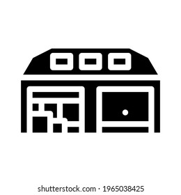 warehouse, wholesale glyph icon vector. warehouse, wholesale sign. isolated contour symbol black illustration