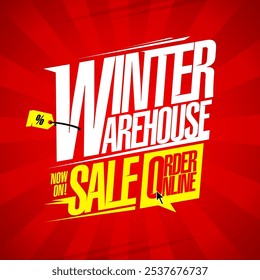 Warehouse winter sale sign or banner lettering template