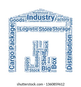 warehouse word cloud. tag cloud about warehouse.