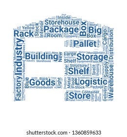 warehouse word cloud. tag cloud about warehouse.