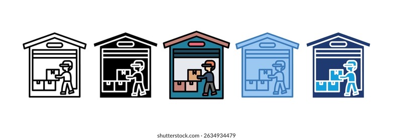 Warehouse Worke Icon Element For Design