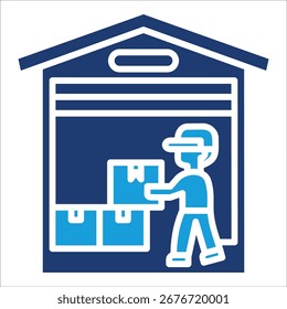 Elemento de icono de trabajador de almacén para diseño