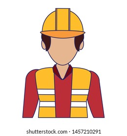 Warehouse worker faceless avatar profile logistics job concept vector illustration