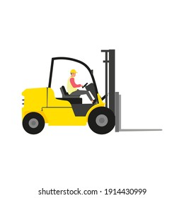 Vector Forklift Driver Man Mock Side Stock Vector (Royalty Free ...