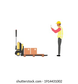 warehouse worker working preparing order