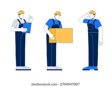 Warehouse workers in different