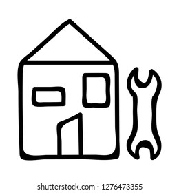 warehouse   wrench   building  