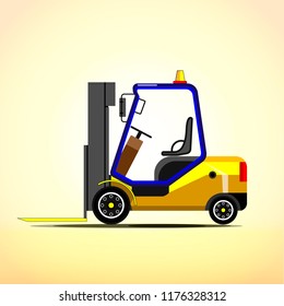 warehouse yellow forklift for loading and unloading heavy objects