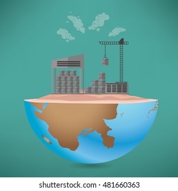 Warehouse,cargo concept design on green background,vector