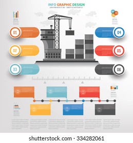 Warehouse,cargo concept info graphic design on white background,vector