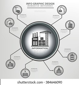 Warehouse,cargo,industry info graphics design, clean vector