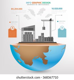 Warehouse,Industry concept design,info graphic,clean vector