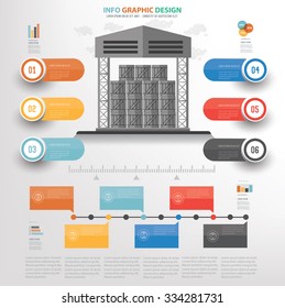 Warehouse,Industry concept info graphic design on white background,vector