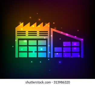 Warehouse,industry design,rainbow concept,clean vector