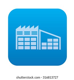 Warehouse,industry icon on blue background,clean vector