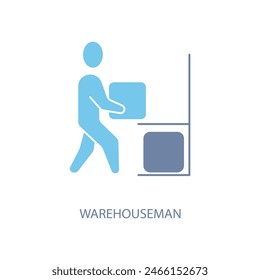 warehouseman concept line icon. Simple element illustration. warehouseman concept outline symbol design.