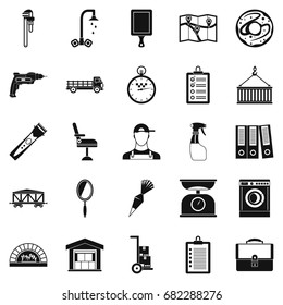 Warehouses icons set. Simple set of 25 warehouses vector icons for web isolated on white background