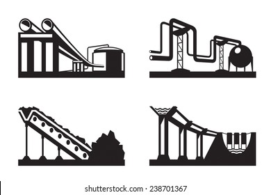 Warehouses for natural resources - vector illustration