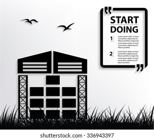 Warehouse,storage design,Your text on clean background,vector