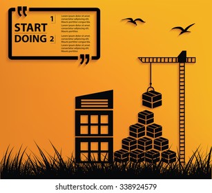 Warehouse,storage design,Your text on clean background,vector