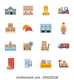 Warehousing and Logistic and Delivery icons vector set