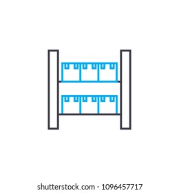 Warehousing work linear icon concept. Warehousing work line vector sign, symbol, illustration.