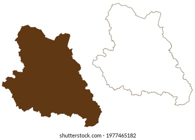 Warendorf district (Federal Republic of Germany, State of North Rhine-Westphalia, NRW, Munster region) map vector illustration, scribble sketch Warendorf map