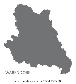 Warendorf grey county map of North Rhine-Westphalia DE