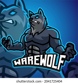 Warewolf Esport logo. Suitable for team logo or esport logo and mascot logo, or tshirt design.