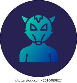 Warewolf Glyph Circle Gradient Icon