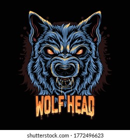 WAREWOLF HEAD ANGRY FACE ARTWORK VECTOR