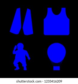 warfare icon set about soldier, air war and vest vector set