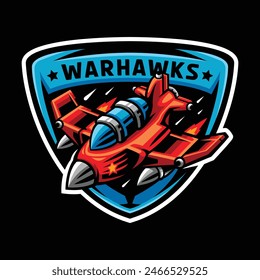 Warhawks Mascot logo Plantilla para esport y Arte vectorial de equipo deportivo por Artbot Studio