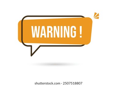 Waring speech bubble sign icon, important mark, warning speech bubble. Speech bubble with warning mark. Red attention sign icon. Warning or Message Interface. important message or alert. Vector 