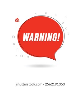 Waring speech bubble sign icon, important mark, warning speech bubble. Speech bubble with warning mark. Red attention sign icon. Warning or Message Interface. important message or alert. Vector