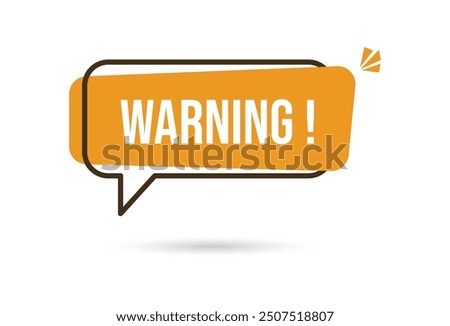 Waring speech bubble sign icon, important mark, warning speech bubble. Speech bubble with warning mark. Red attention sign icon. Warning or Message Interface. important message or alert. Vector 