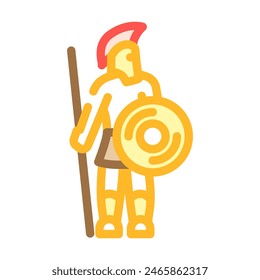 warior ancient soldier color icon vector. warior ancient soldier sign. isolated symbol illustration