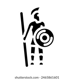 warior ancient soldier glyph icon vector. warior ancient soldier sign. isolated symbol illustration