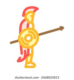 warior battle spartan roman color icon vector. warior battle spartan roman sign. isolated symbol illustration