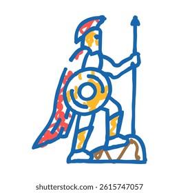 warior sparta doodle icon sketch vector. warior sparta sign. isolated symbol illustration