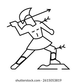 warior spartan roman greek line icon vector. warior spartan roman greek sign. isolated contour symbol black illustration