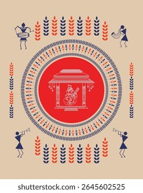 Warli Art: Ganapati Utsav Celebration - Traditional Indian Festival. Warli art, Ganapati Utsav, Ganesh Chaturthi, Indian tribal art
