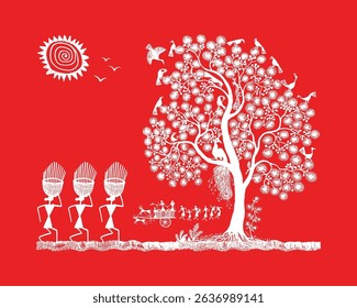Warli Art: A Glimpse into Rural Indian Life - Harmony and Community. Warli art, Indian rural life, Tribal art India, Warli painting