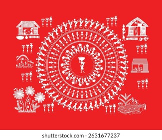 Warli Art: Joyful Rural Celebration - Life and Festivities. Warli art, Indian tribal art, Warli painting, Rural life celebration