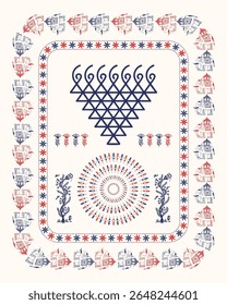 Warli Painting: Depicting Goddess Saraswati with Tribal Aesthetics. Warli art, Saraswati Devi, Indian goddess, Tribal art India