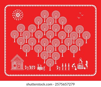 Warli Painting: The Forest and the Village - A Symbiotic Relationship. Warli art, Indian tribal art, Warli painting, Forest life Warli