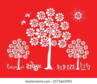 Warli Painting: The Forest and the Village - A Symbiotic Relationship. Warli art, Indian tribal art, Warli painting, Forest life Warli