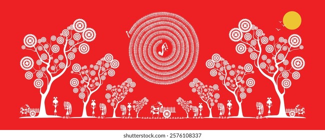 Warli Painting: The Forest and the Village - A Visual Narrative. Warli art, Indian tribal art, Warli painting, Forest life Warli.